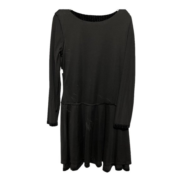 Ivanka Trump Black Textured Long Sleeve Velvet Party Dress - Picture 7 of 7